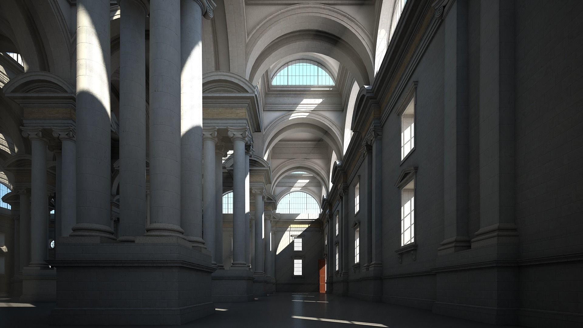 Ionic Hall 3D model_3