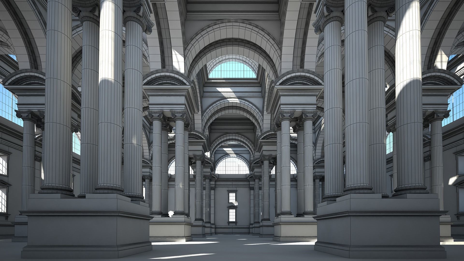Ionic Hall 3D model_12