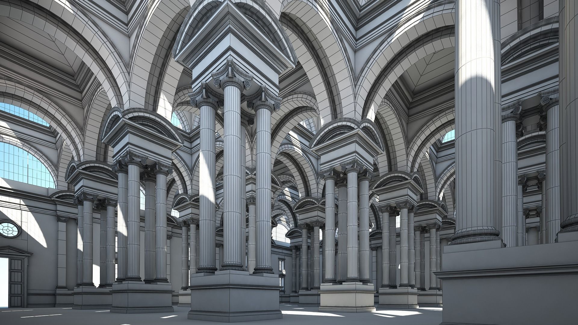 Ionic Hall 3D model_15