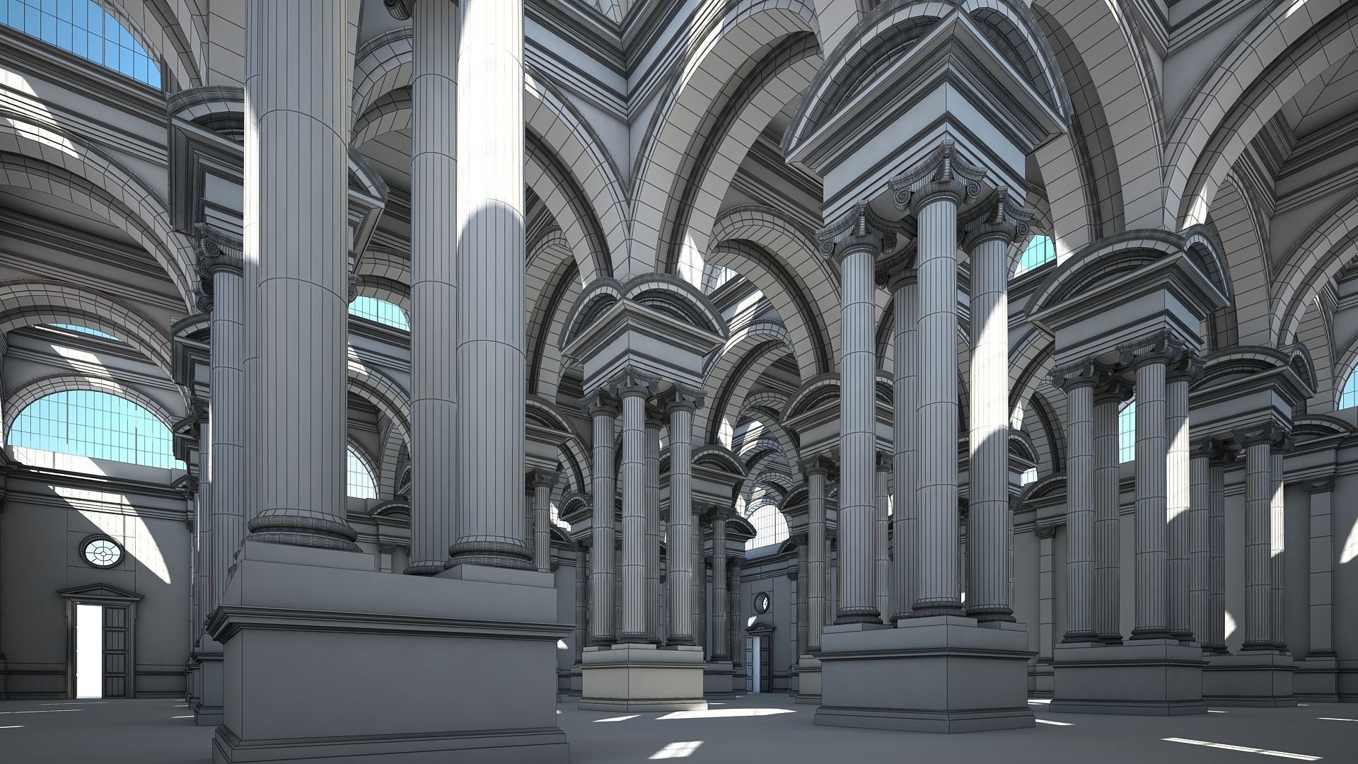 Ionic Hall 3D model_13