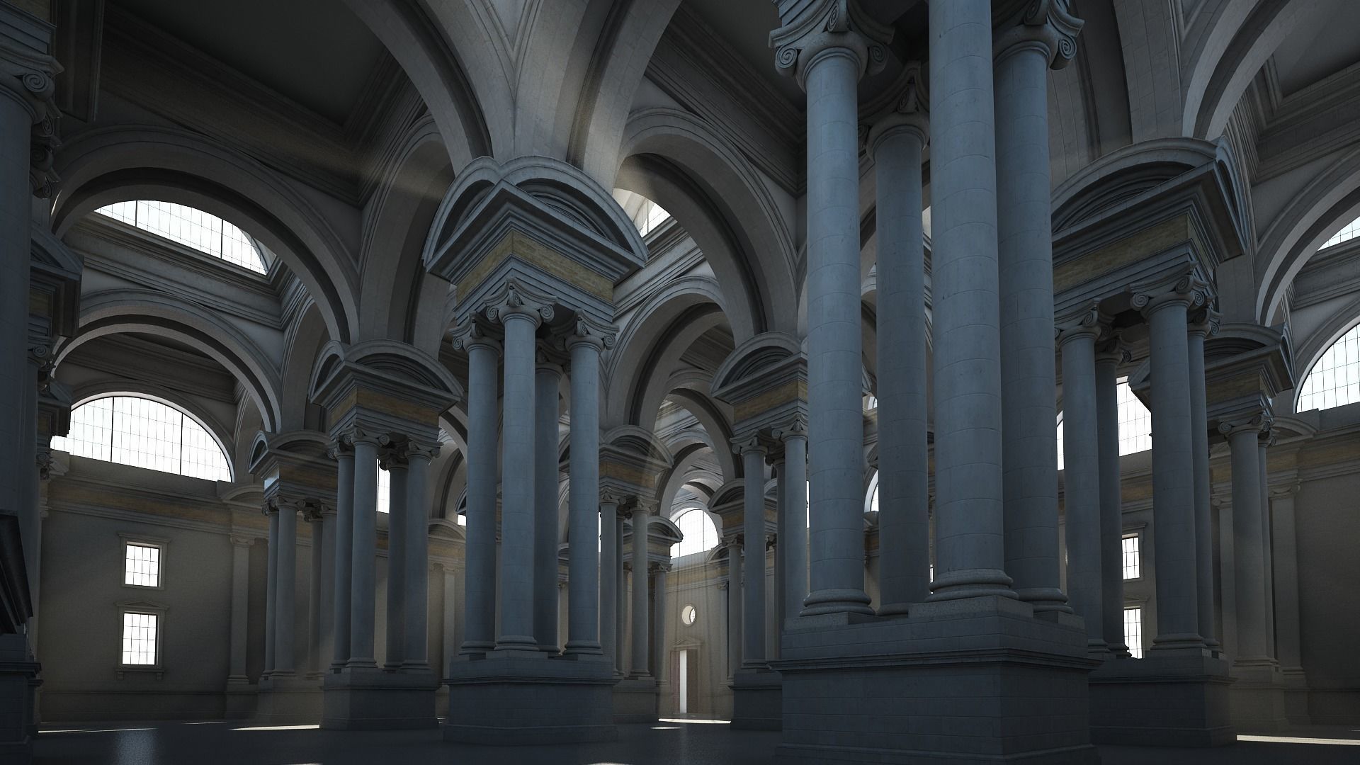 Ionic Hall 3D model_6