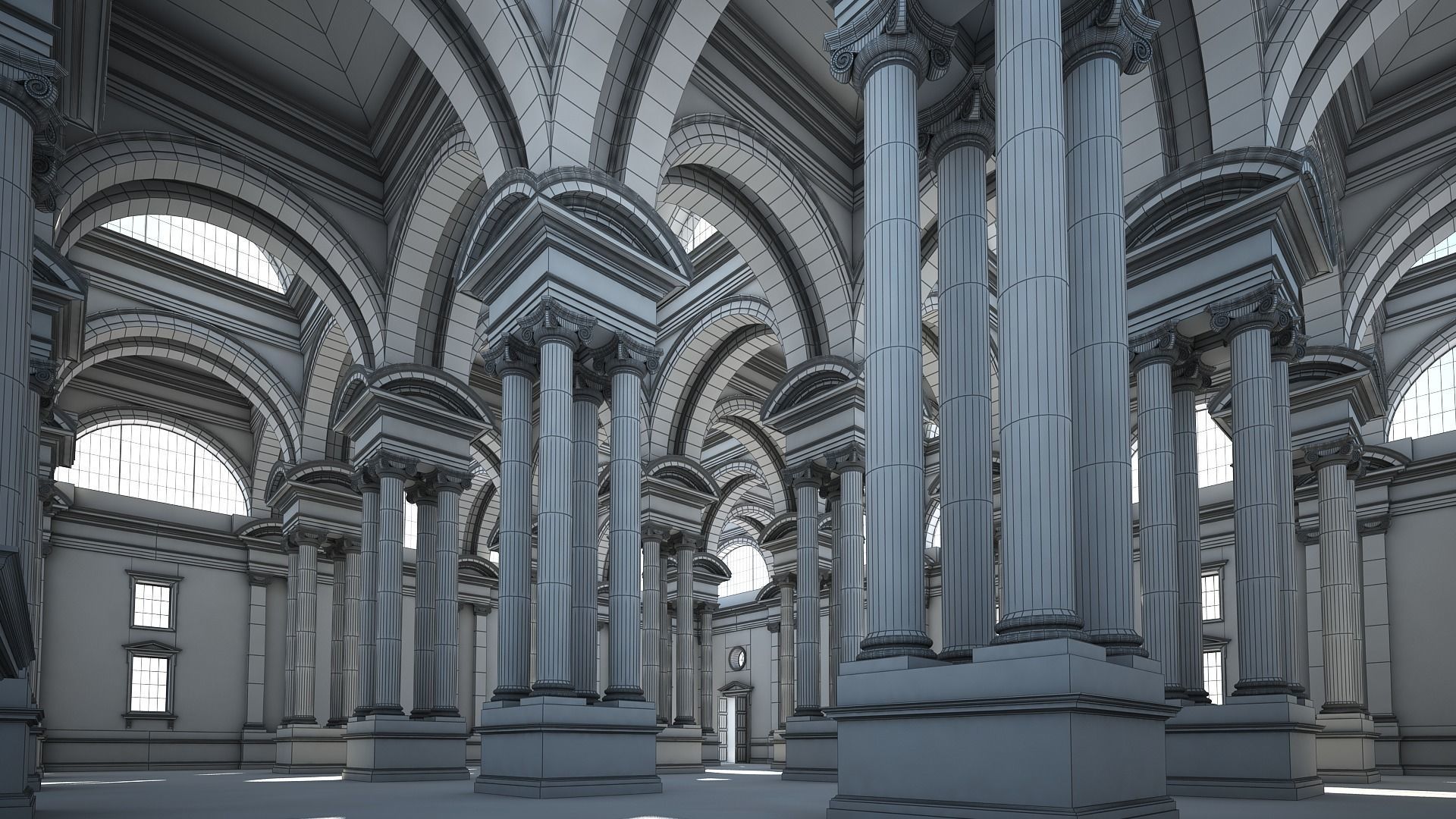 Ionic Hall 3D model_16