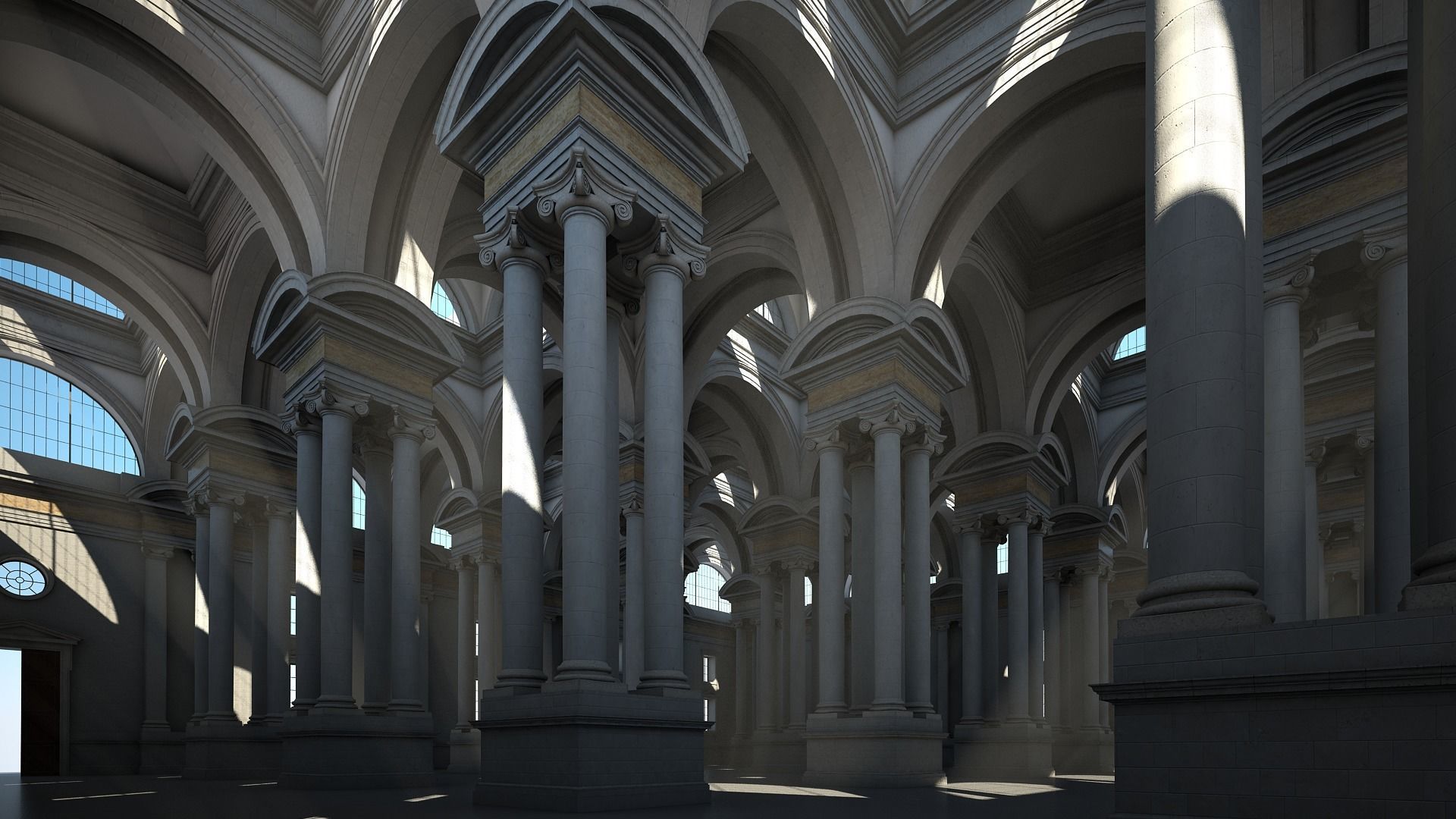 Ionic Hall 3D model_4
