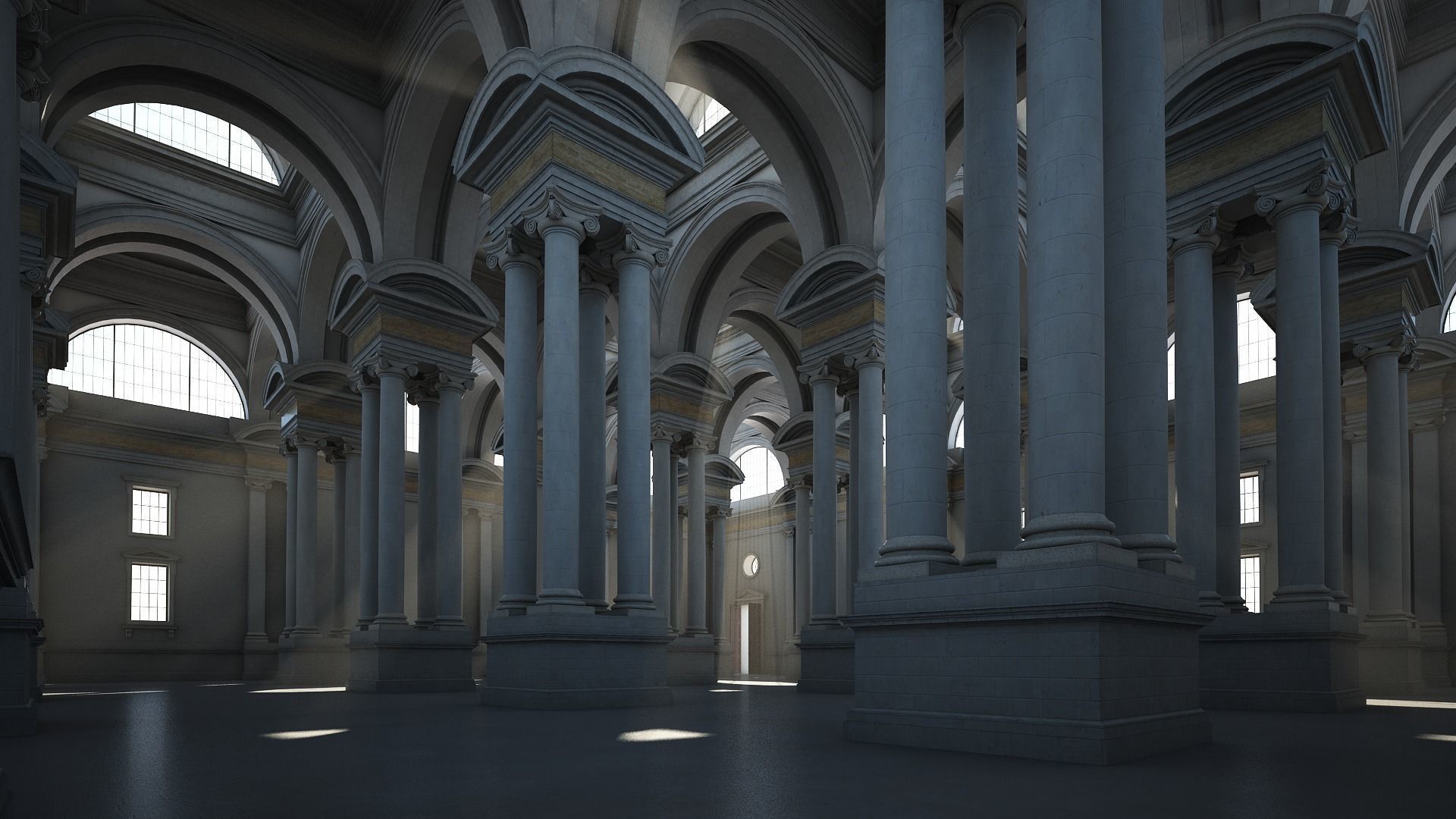 Ionic Hall 3D model_5