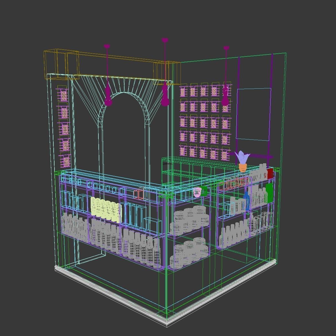 beauty salon reception 3D model_1