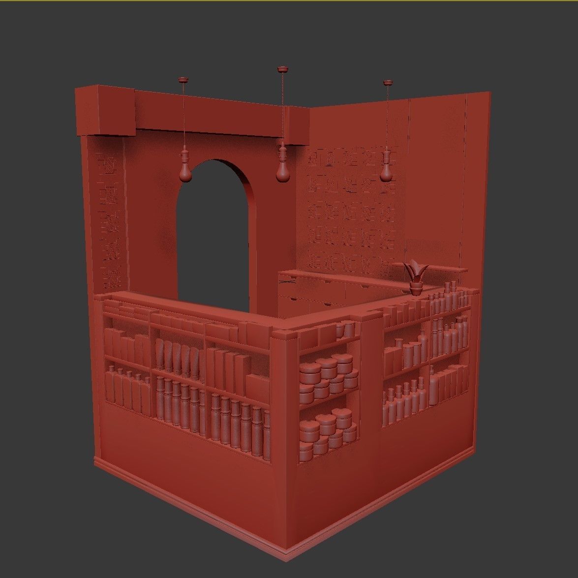 beauty salon reception 3D model_2