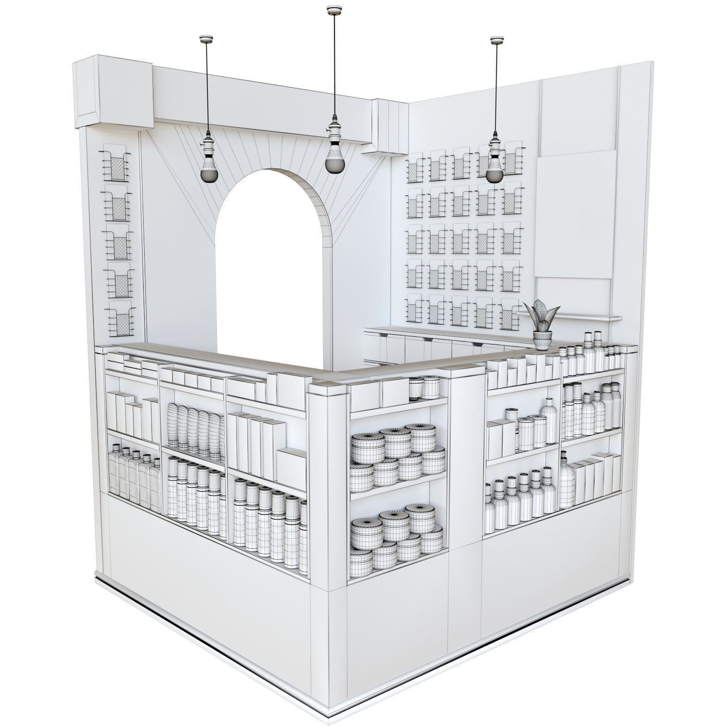 beauty salon reception 3D model_4