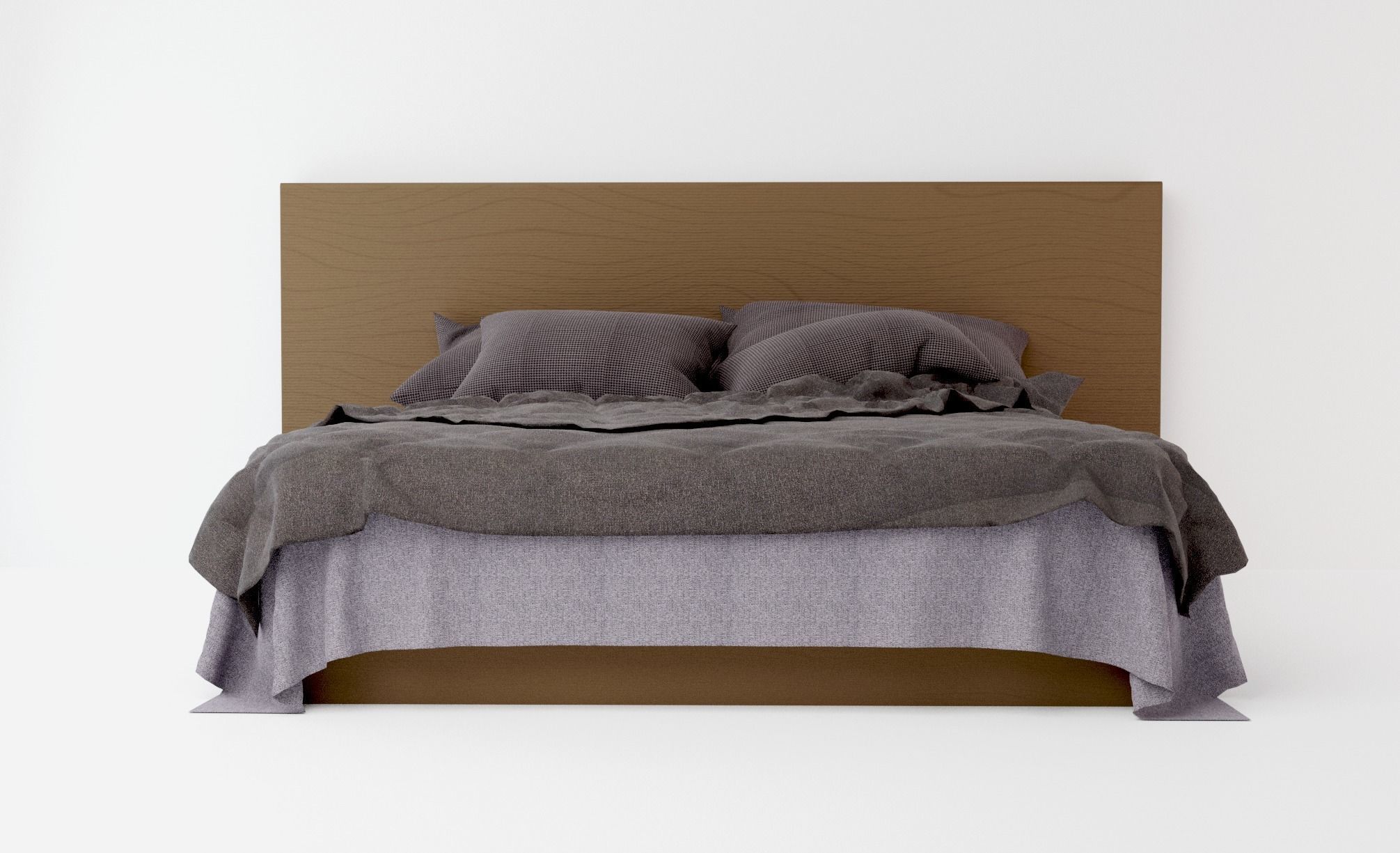 Modern Bed 01 2020 Low-poly 3D model_2