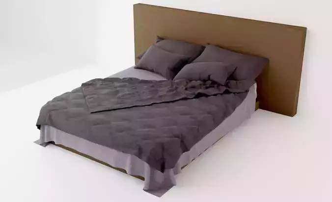 Modern Bed 01 2020 Low-poly 3D model