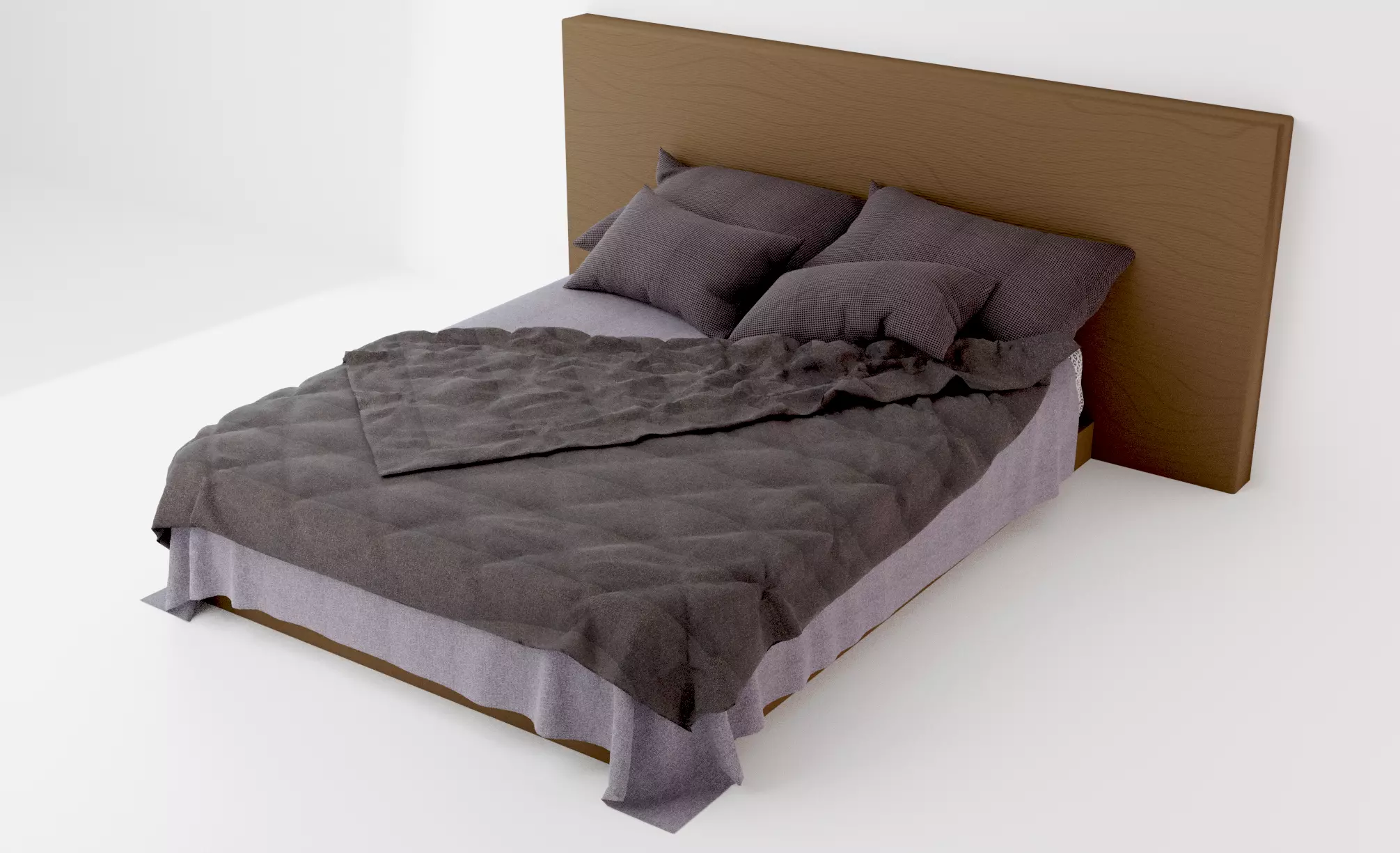 Modern Bed 01 2020 Low-poly 3D model_0
