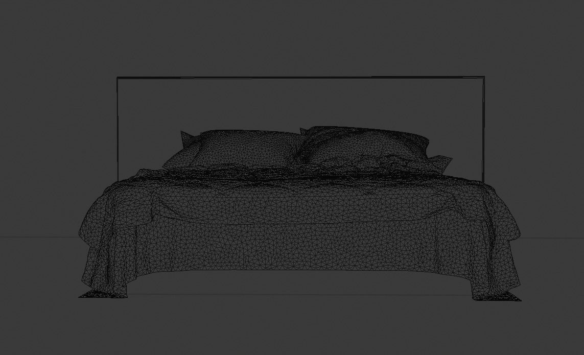Modern Bed 01 2020 Low-poly 3D model_4