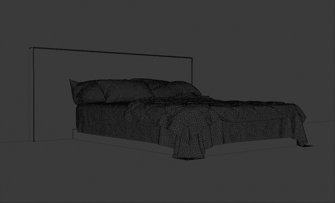 Modern Bed 01 2020 Low-poly 3D model_5