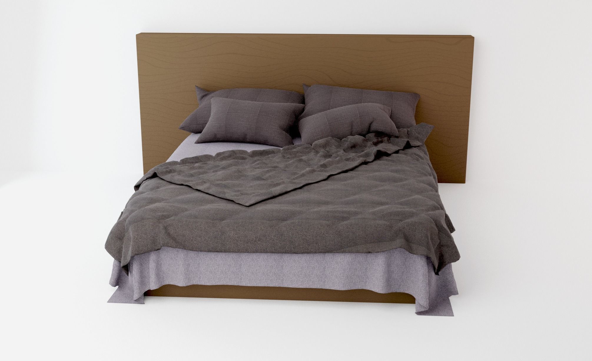 Modern Bed 01 2020 Low-poly 3D model_1