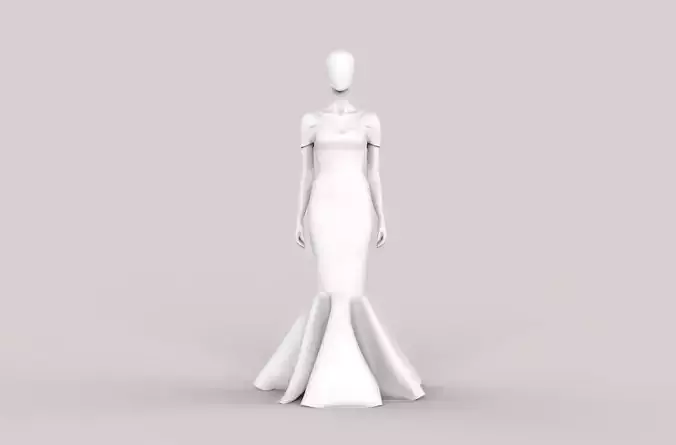 Dress women fashion evening gown Marvelous Designer