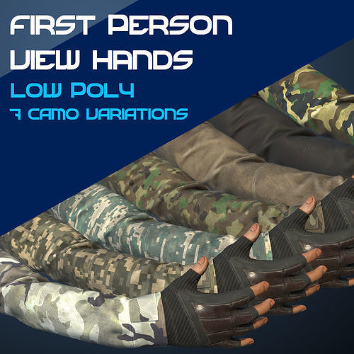 First Person View Hands Low-poly 3D model