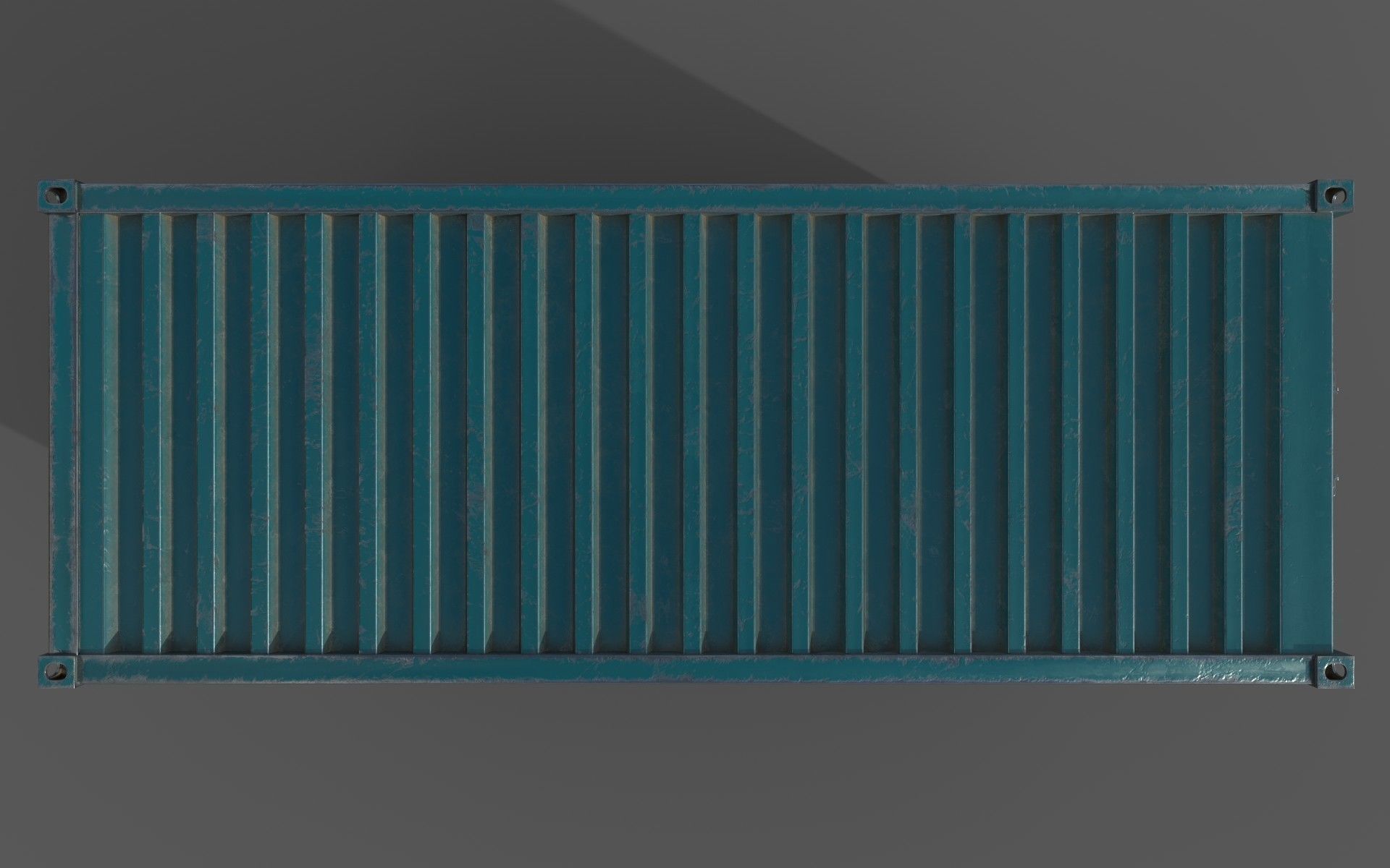 Dark Teal Shipping Container PBR Low-Poly Game Ready 3D Model Low-poly 3D model_6