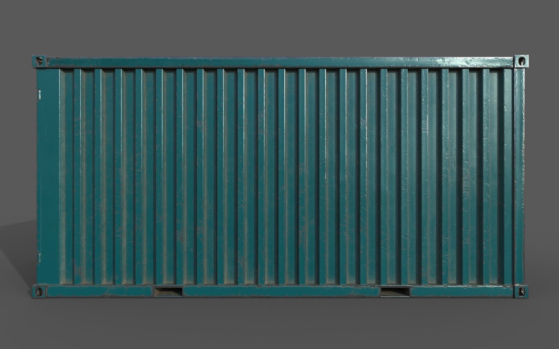 Dark Teal Shipping Container PBR Low-Poly Game Ready 3D Model Low-poly 3D model_3