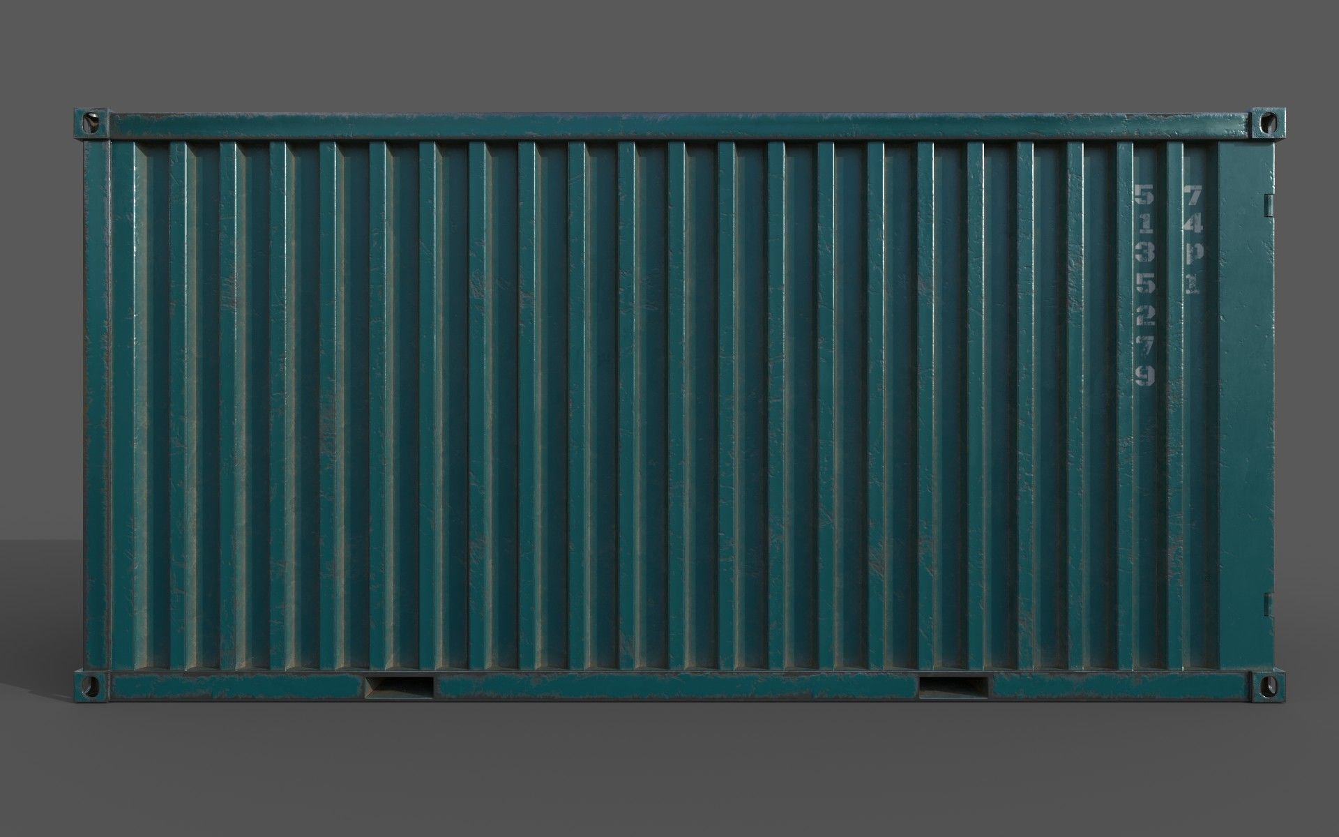 Dark Teal Shipping Container PBR Low-Poly Game Ready 3D Model Low-poly 3D model_5
