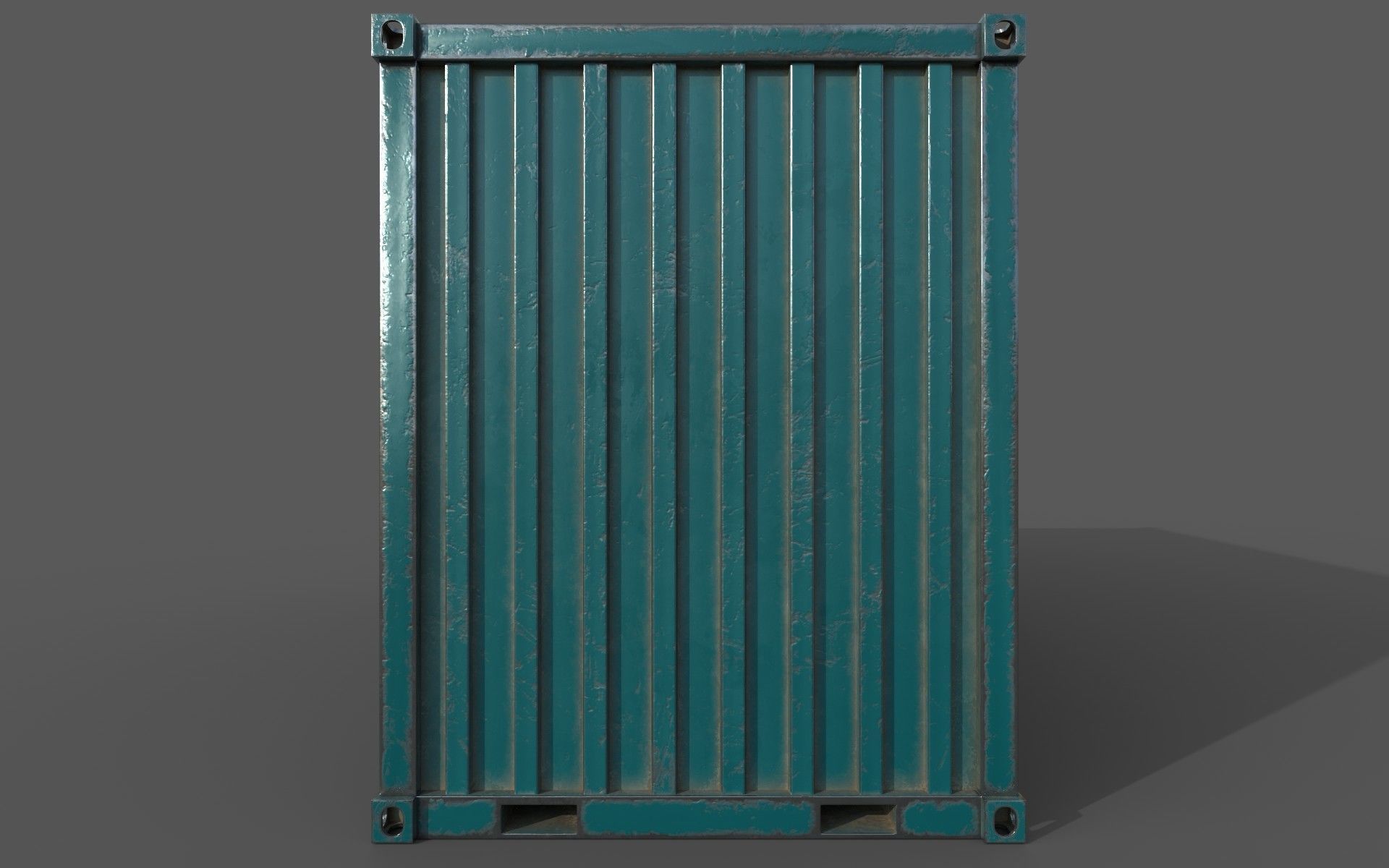 Dark Teal Shipping Container PBR Low-Poly Game Ready 3D Model Low-poly 3D model_4