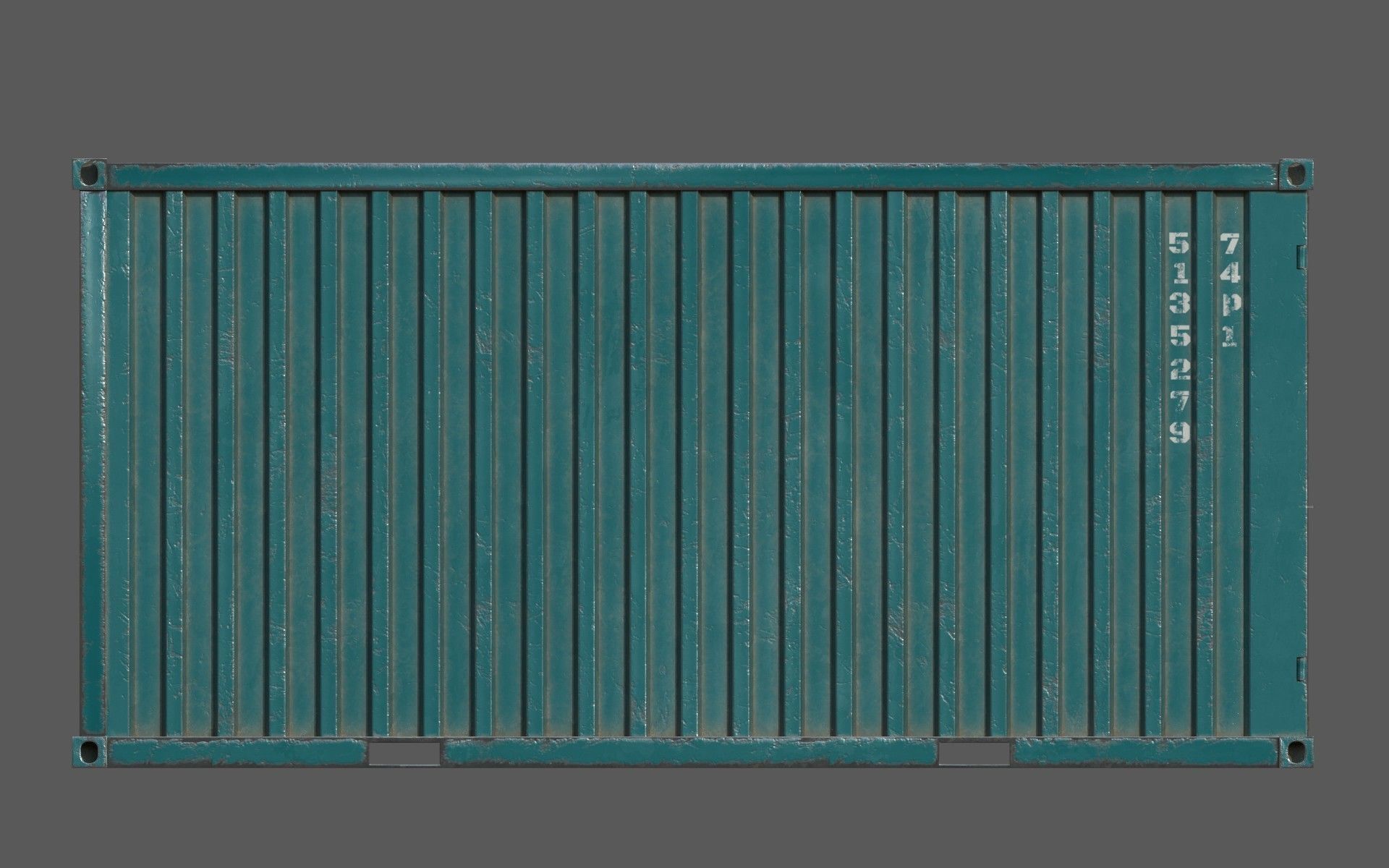 Dark Teal Shipping Container PBR Low-Poly Game Ready 3D Model Low-poly 3D model_14