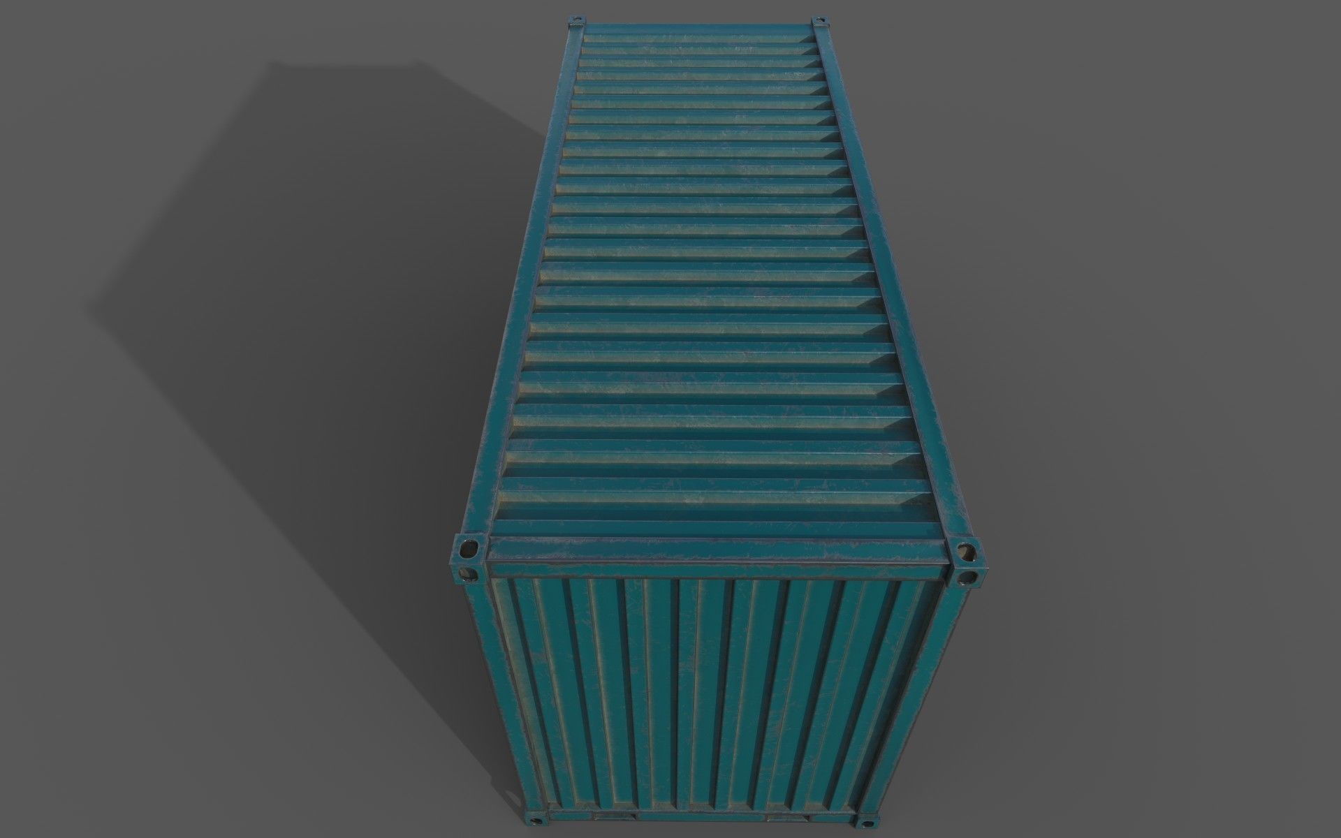 Dark Teal Shipping Container PBR Low-Poly Game Ready 3D Model Low-poly 3D model_9