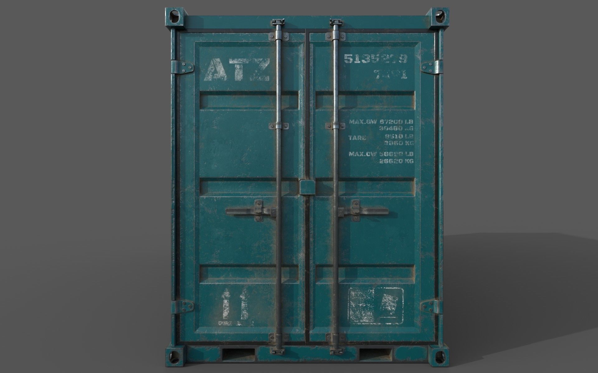 Dark Teal Shipping Container PBR Low-Poly Game Ready 3D Model Low-poly 3D model_2