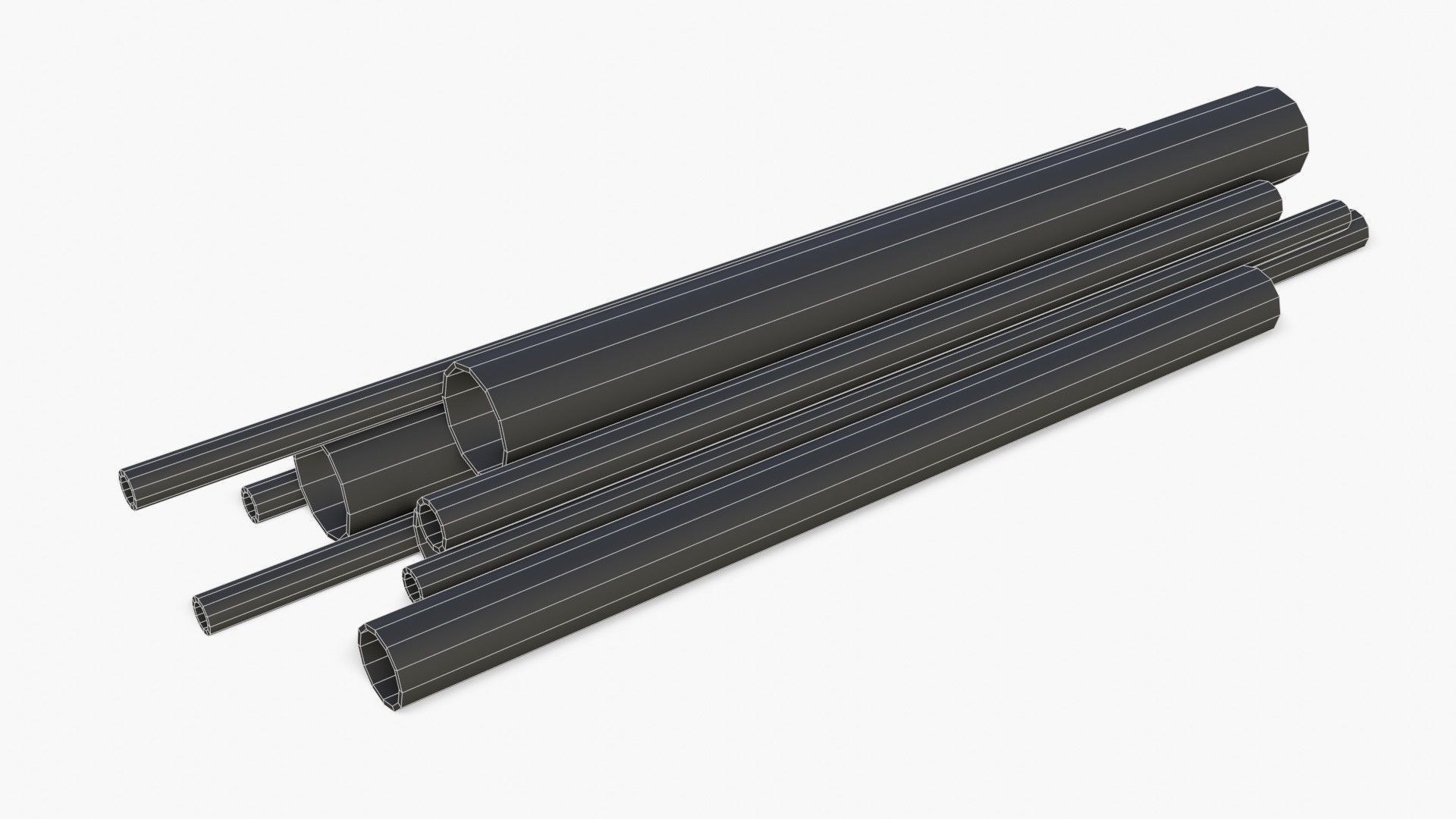 Steel Rusted Pipes Low-poly 3D model_14