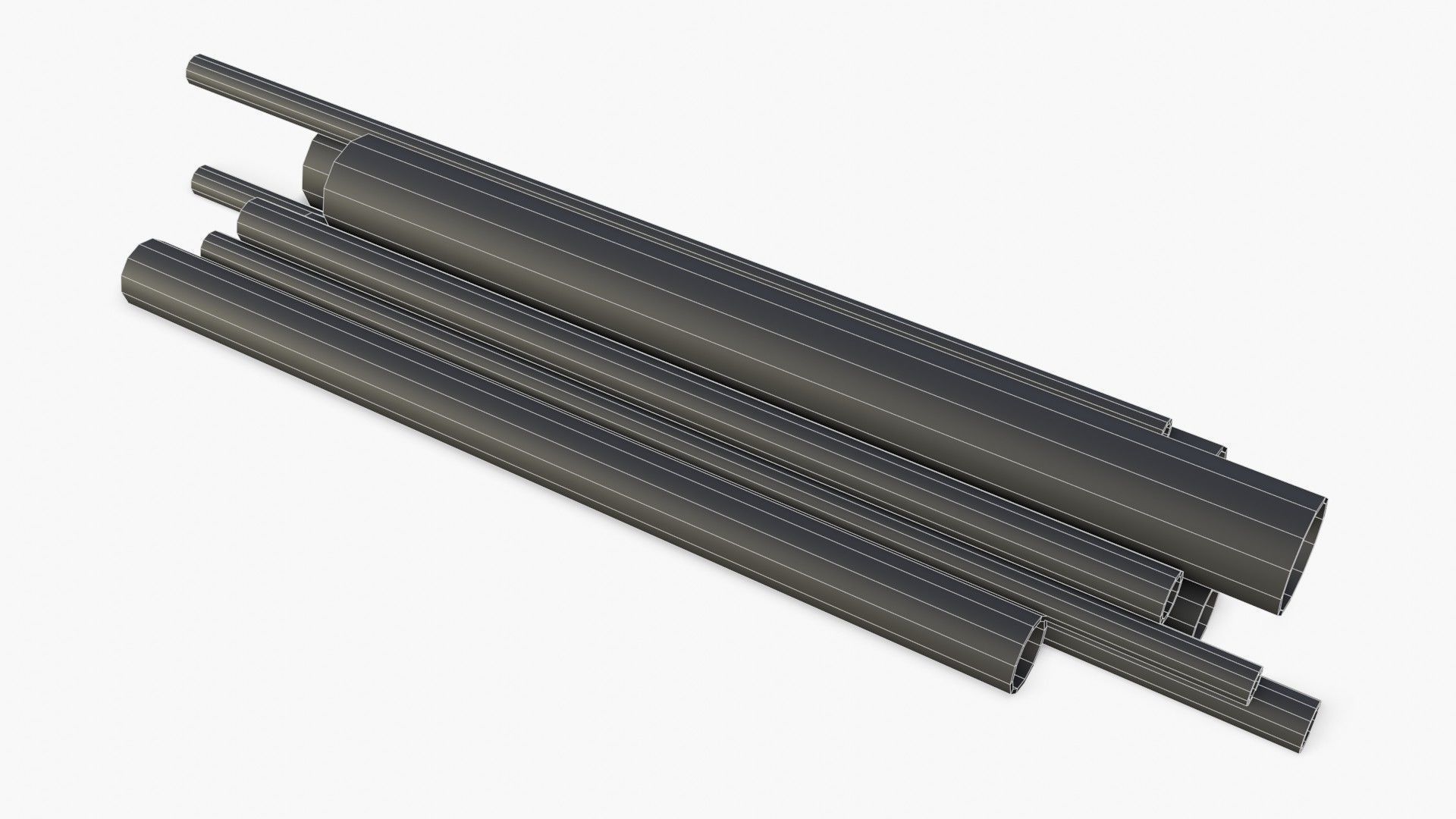 Steel Rusted Pipes Low-poly 3D model_19