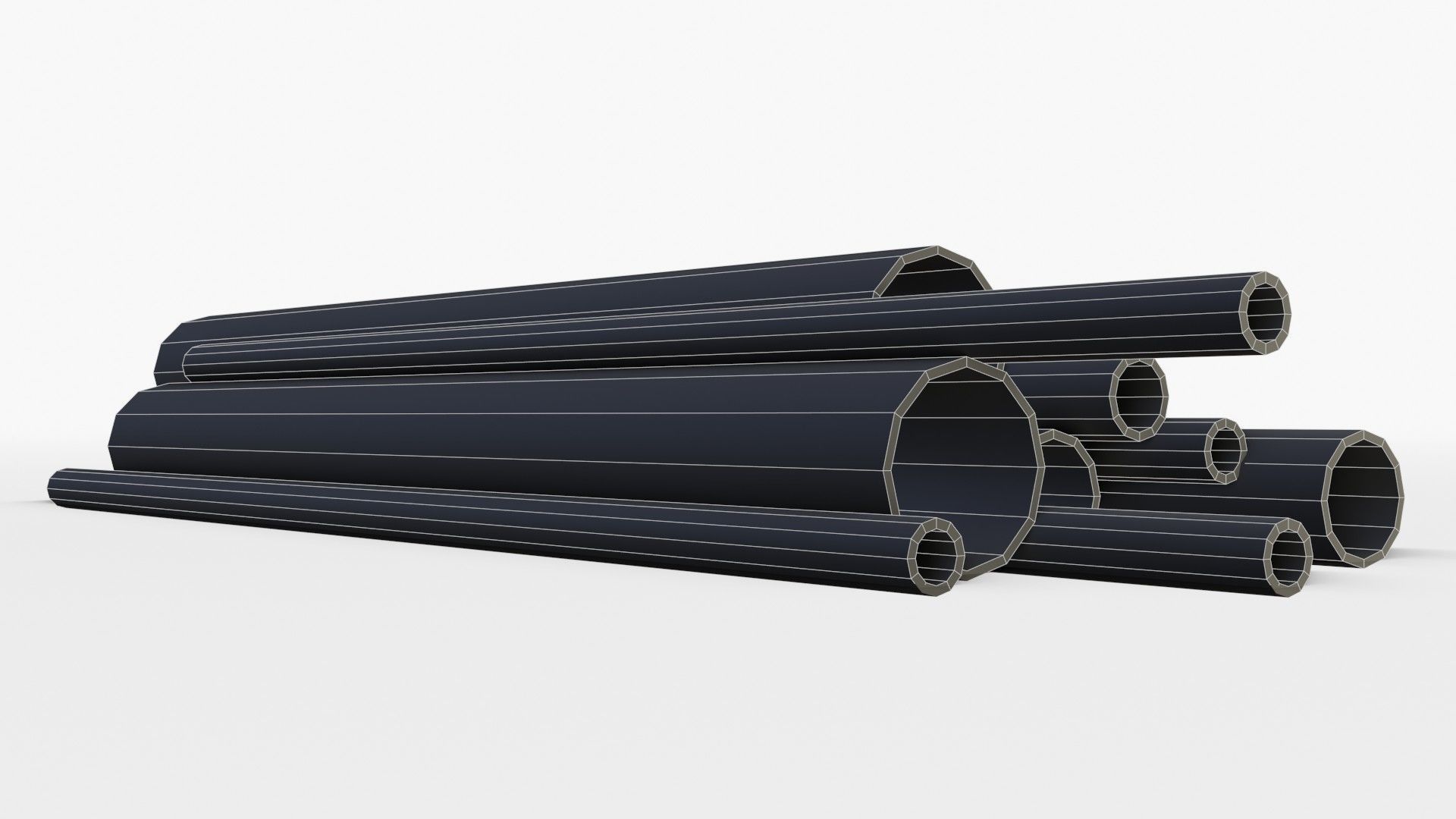 Steel Rusted Pipes Low-poly 3D model_17