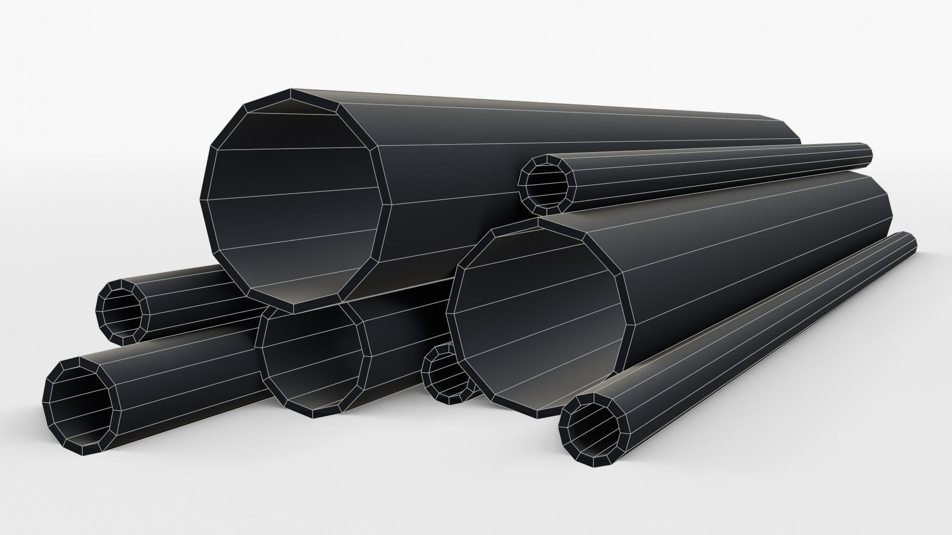 Steel Rusted Pipes Low-poly 3D model_18