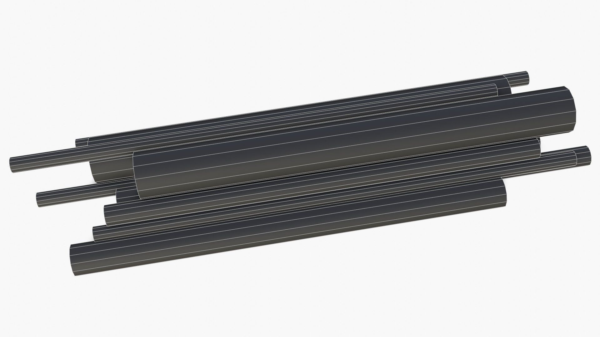 Steel Rusted Pipes Low-poly 3D model_21