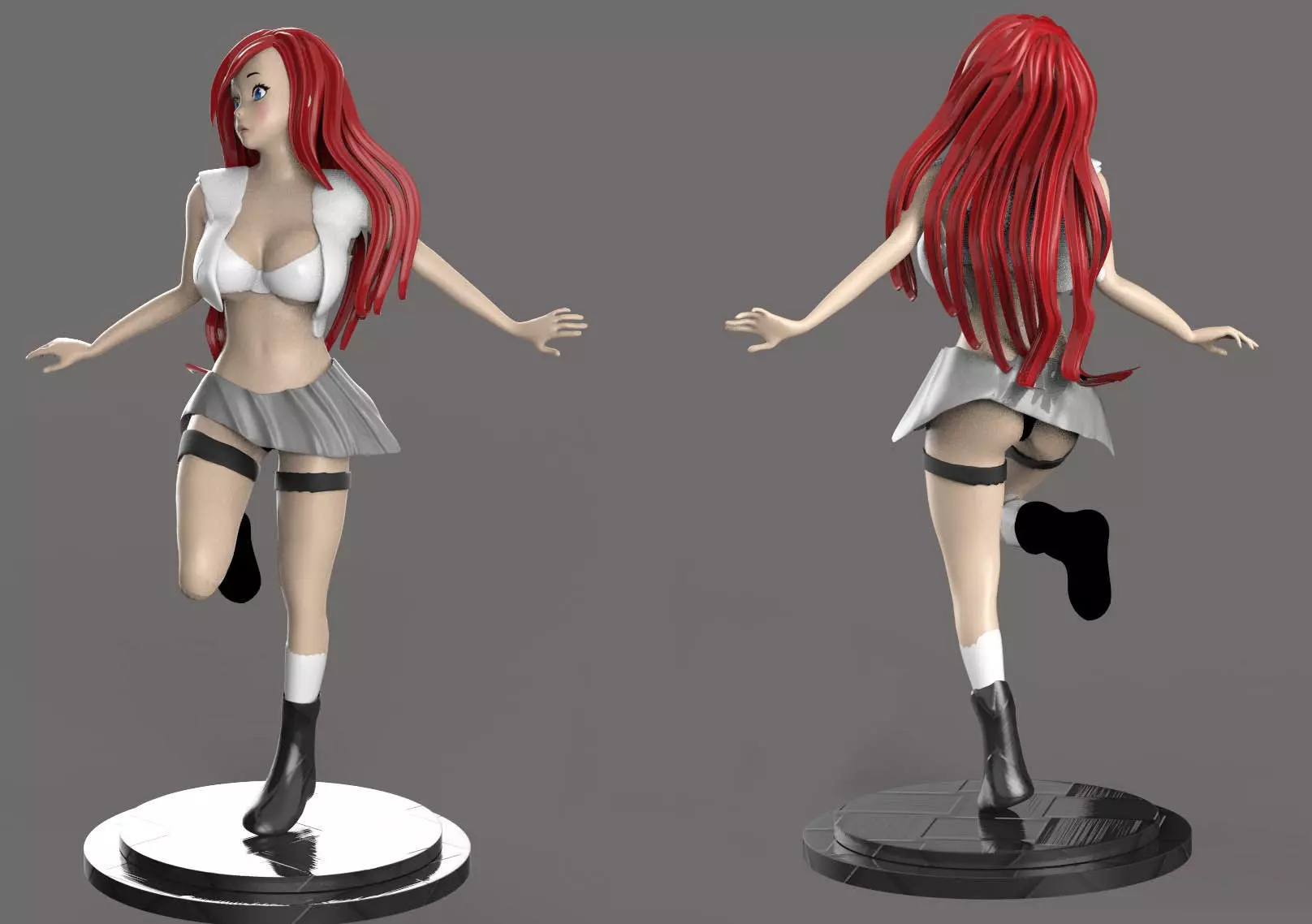 Anime School Girl  3D print model_0