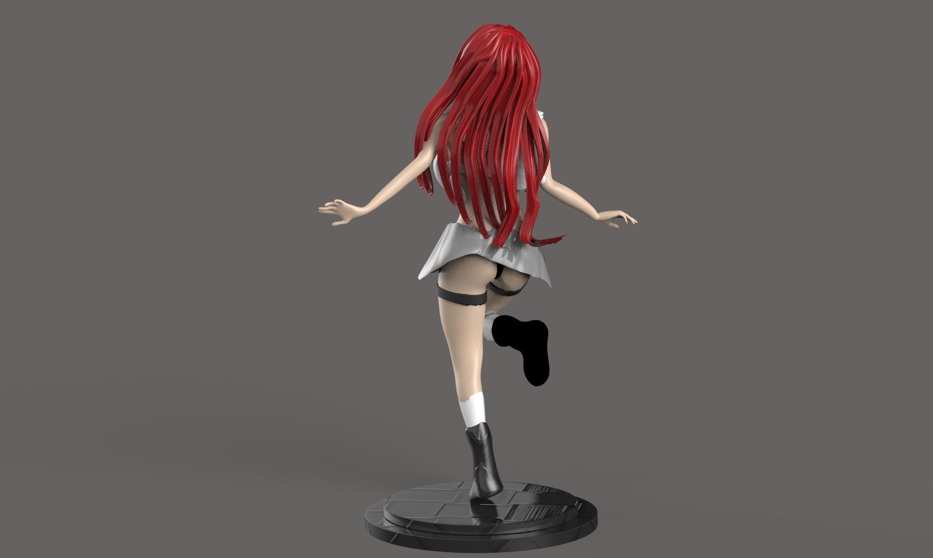 Anime School Girl  3D print model_2