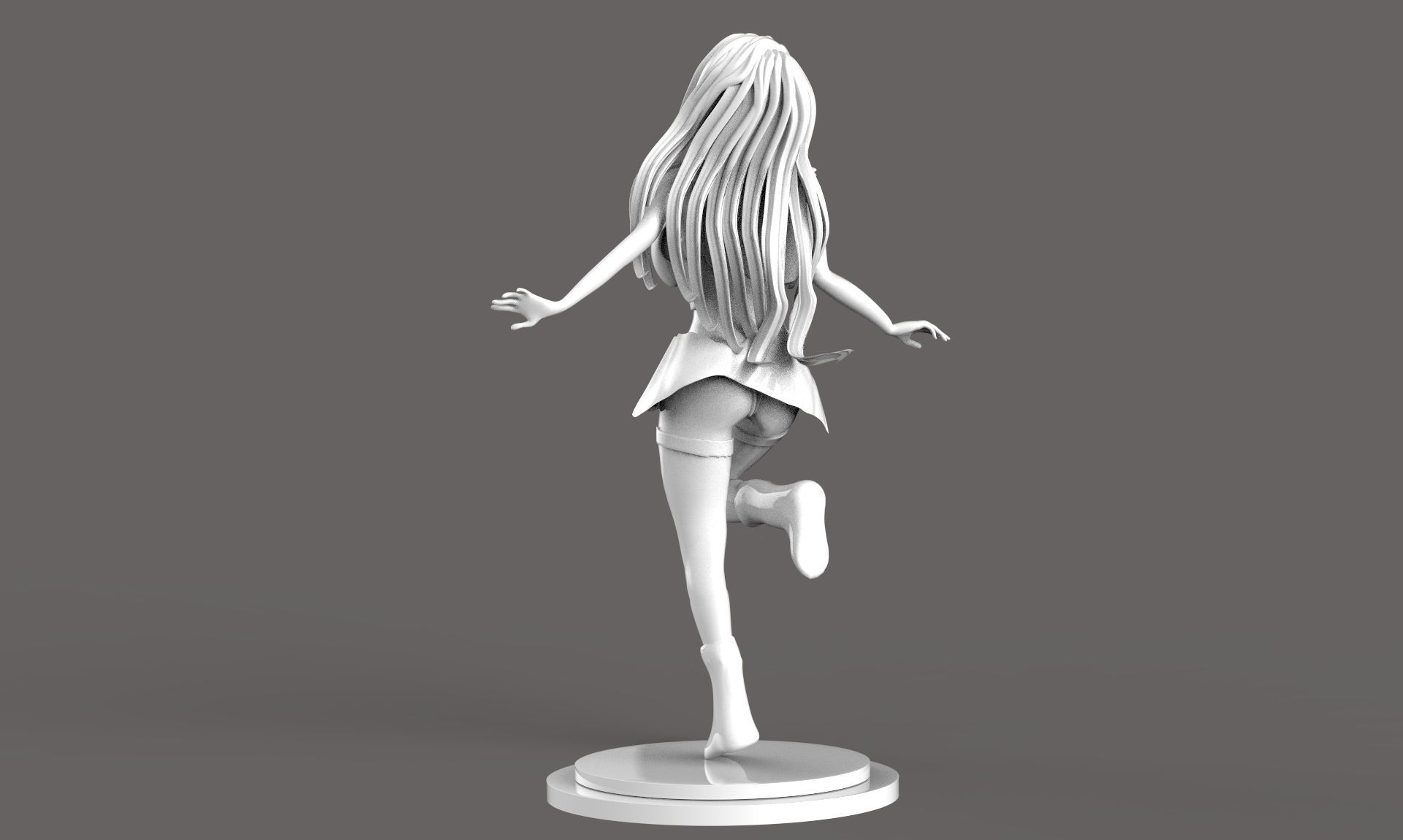 Anime School Girl  3D print model_5