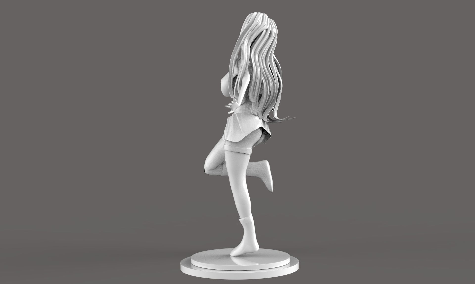 Anime School Girl  3D print model_4