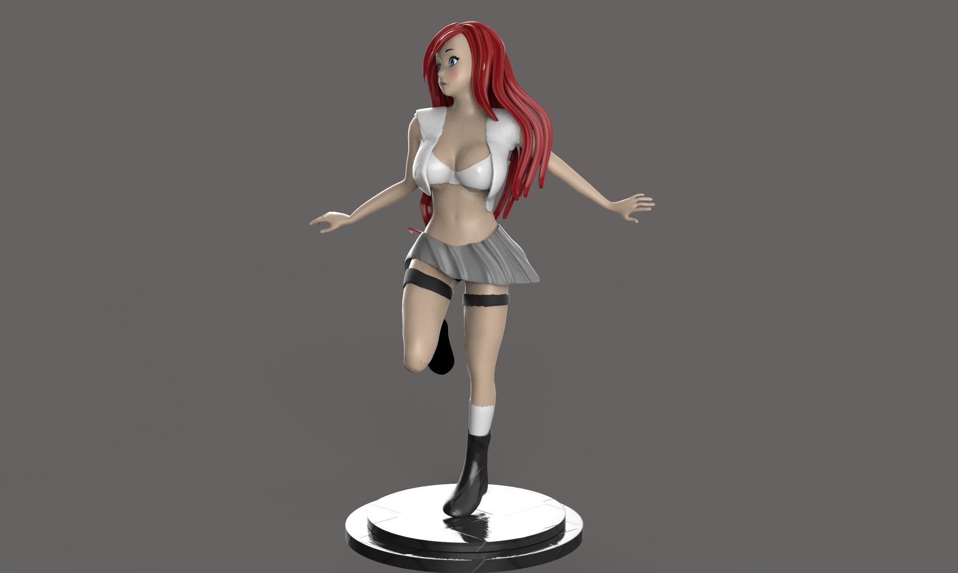 Anime School Girl  3D print model_1