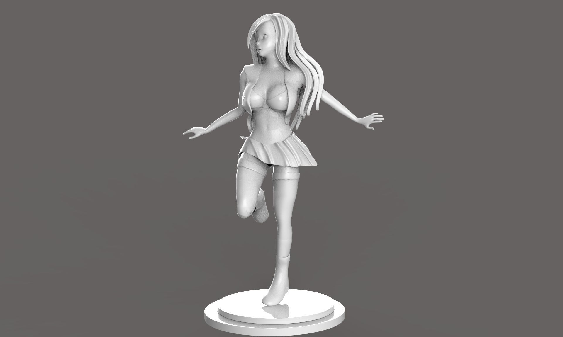 Anime School Girl  3D print model_3
