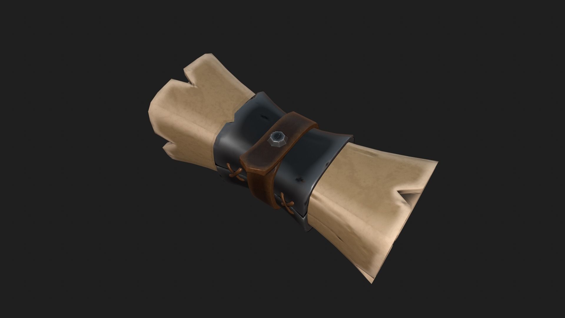 Stylized Scroll Low-poly 3D model_2