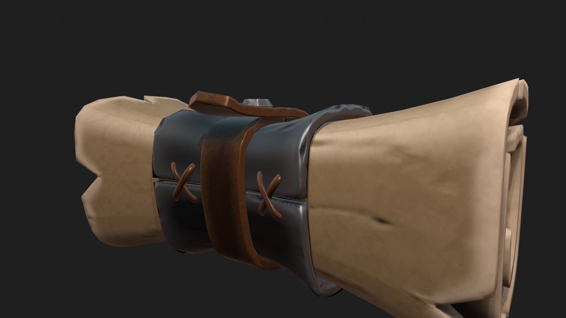 Stylized Scroll Low-poly 3D model_4