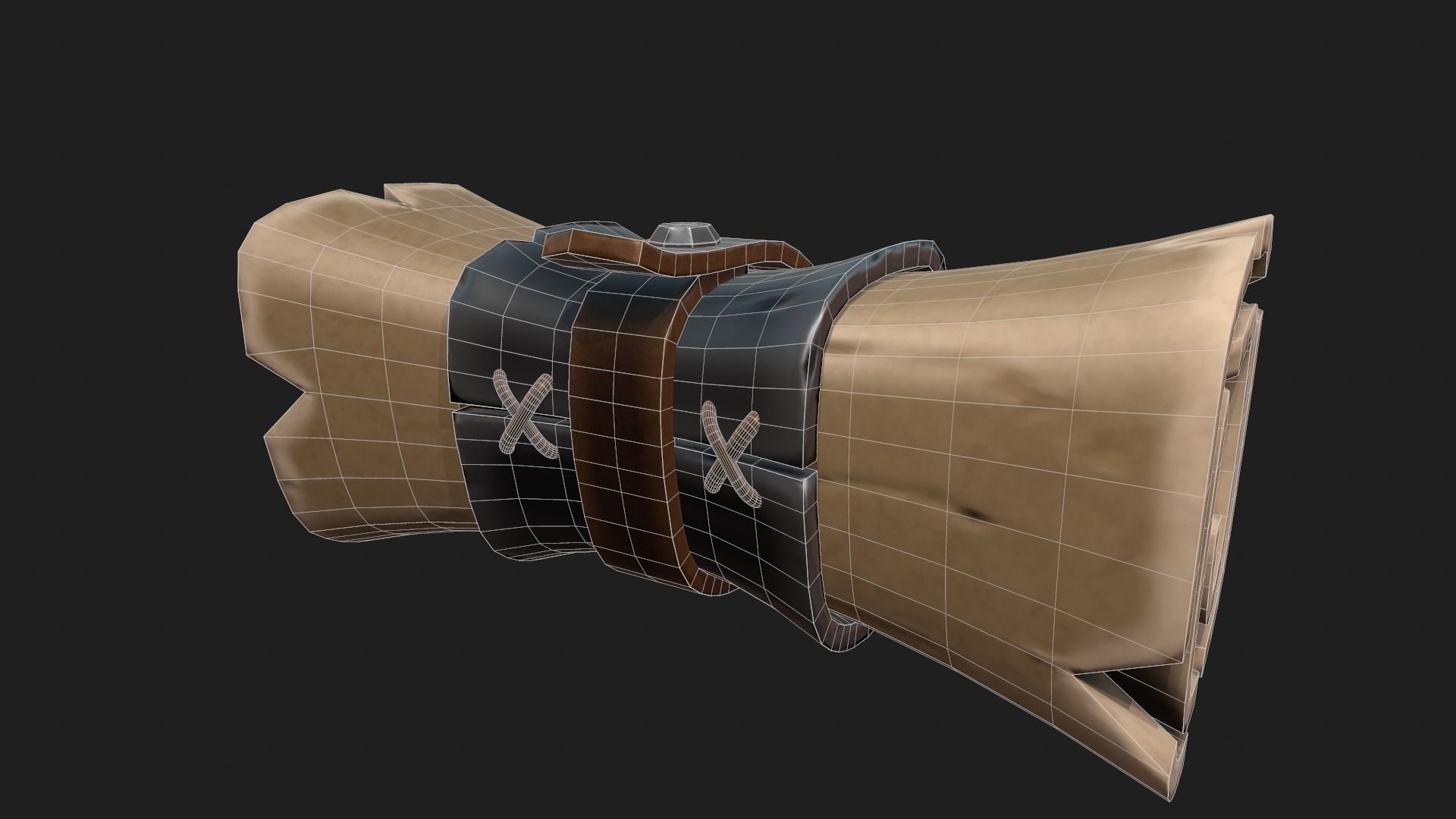 Stylized Scroll Low-poly 3D model_11