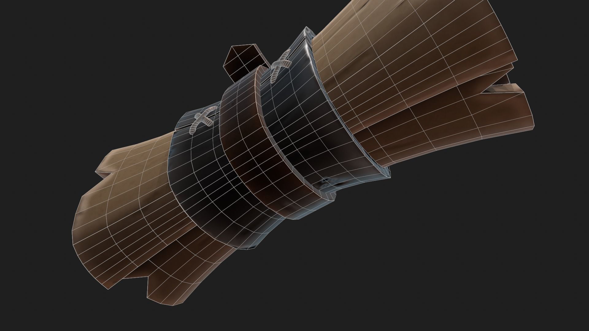 Stylized Scroll Low-poly 3D model_13