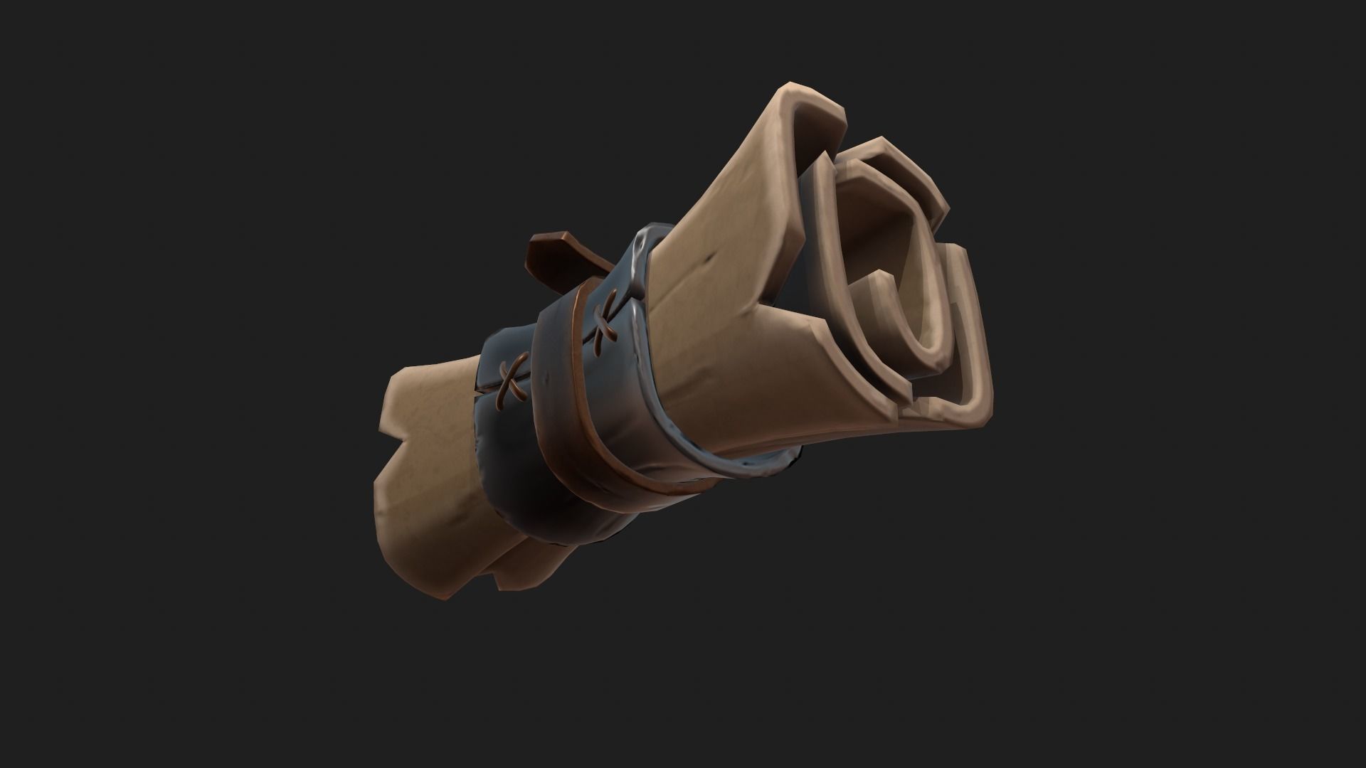 Stylized Scroll Low-poly 3D model_3
