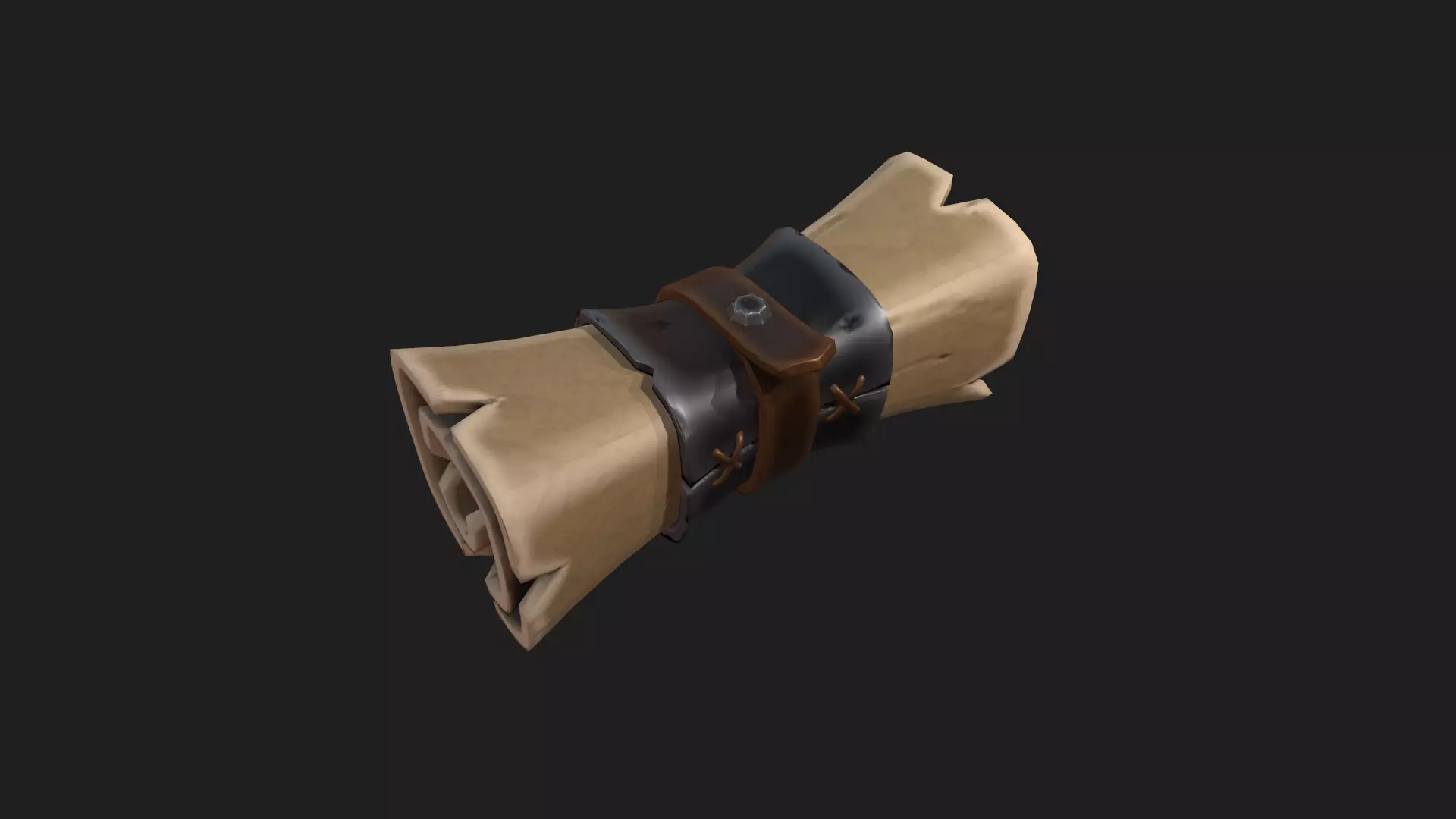 Stylized Scroll Low-poly 3D model_0