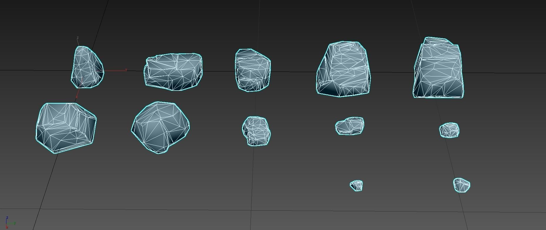 Cartoon Rock Styled set PBR Low-poly 3D model_5