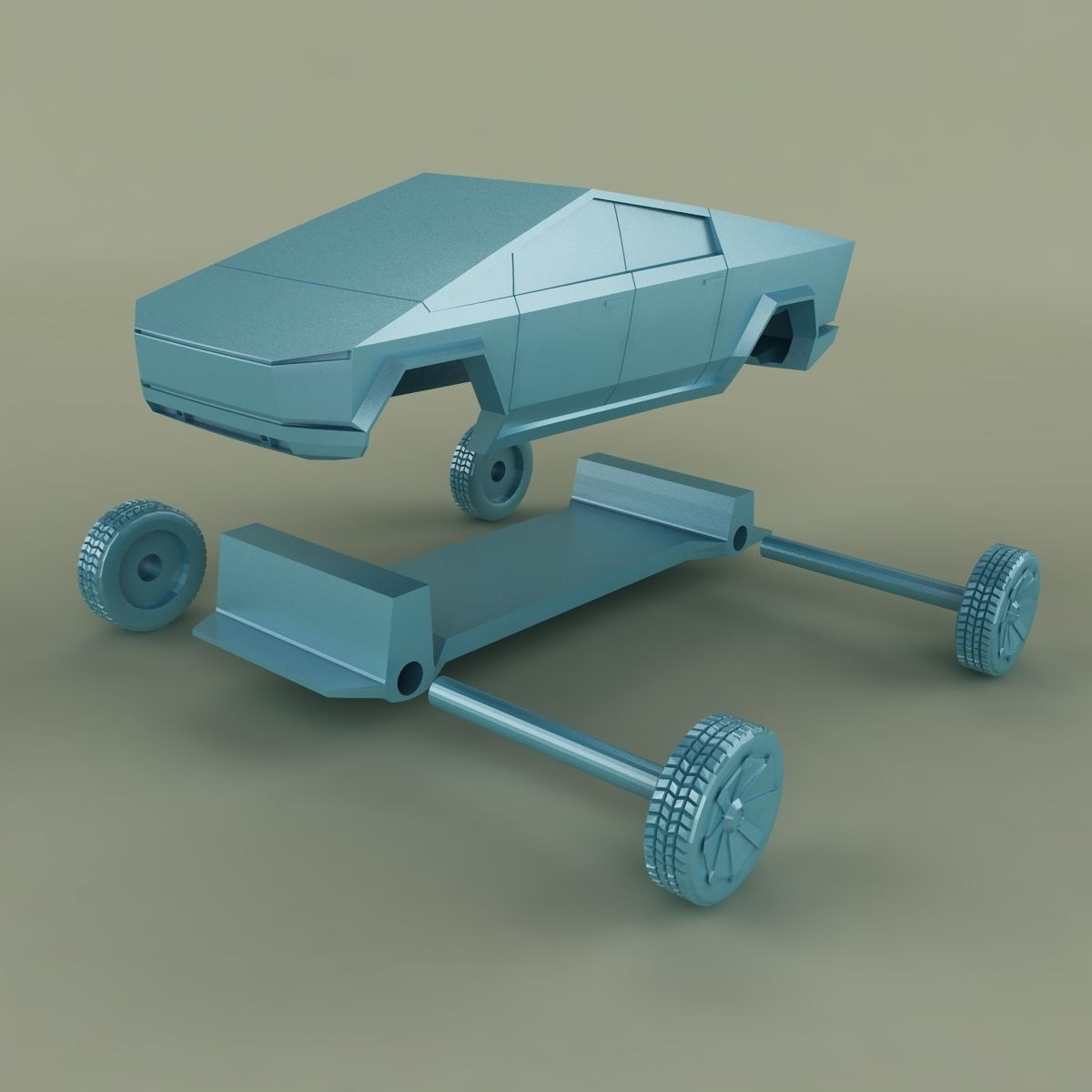 Tesla Cybertruck 3D Print model 3D print model_4