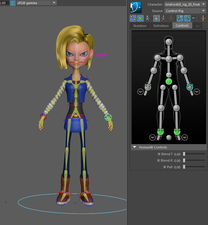 Android 18 realtime character rig 3D model_6