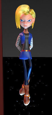Android 18 realtime character rig 3D model_5