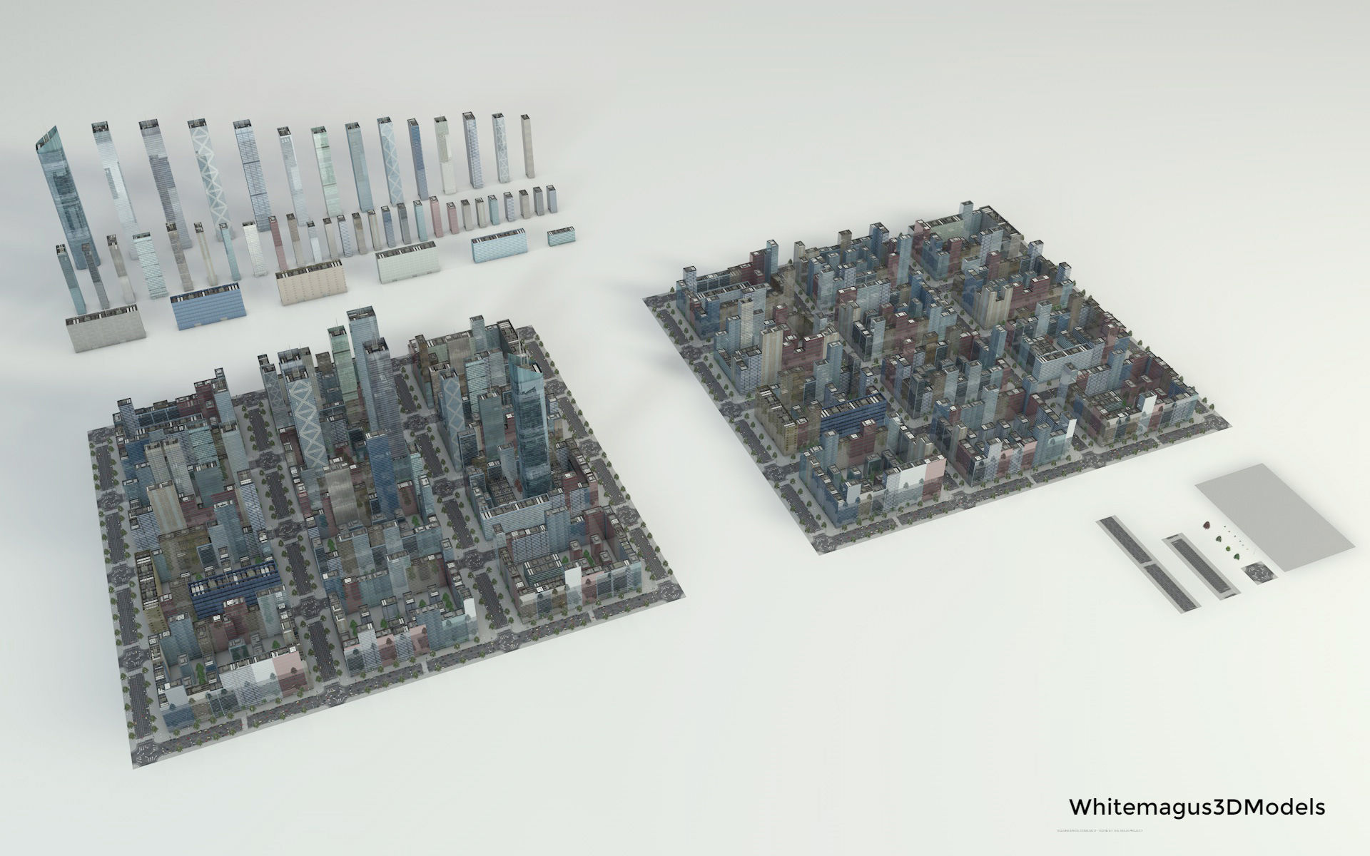 High Rise City V  Low-poly 3D model_7