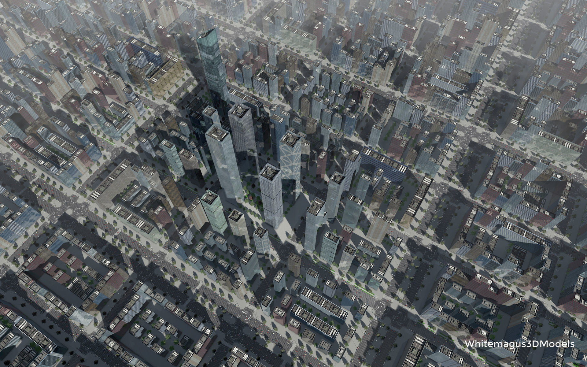 High Rise City V  Low-poly 3D model_2