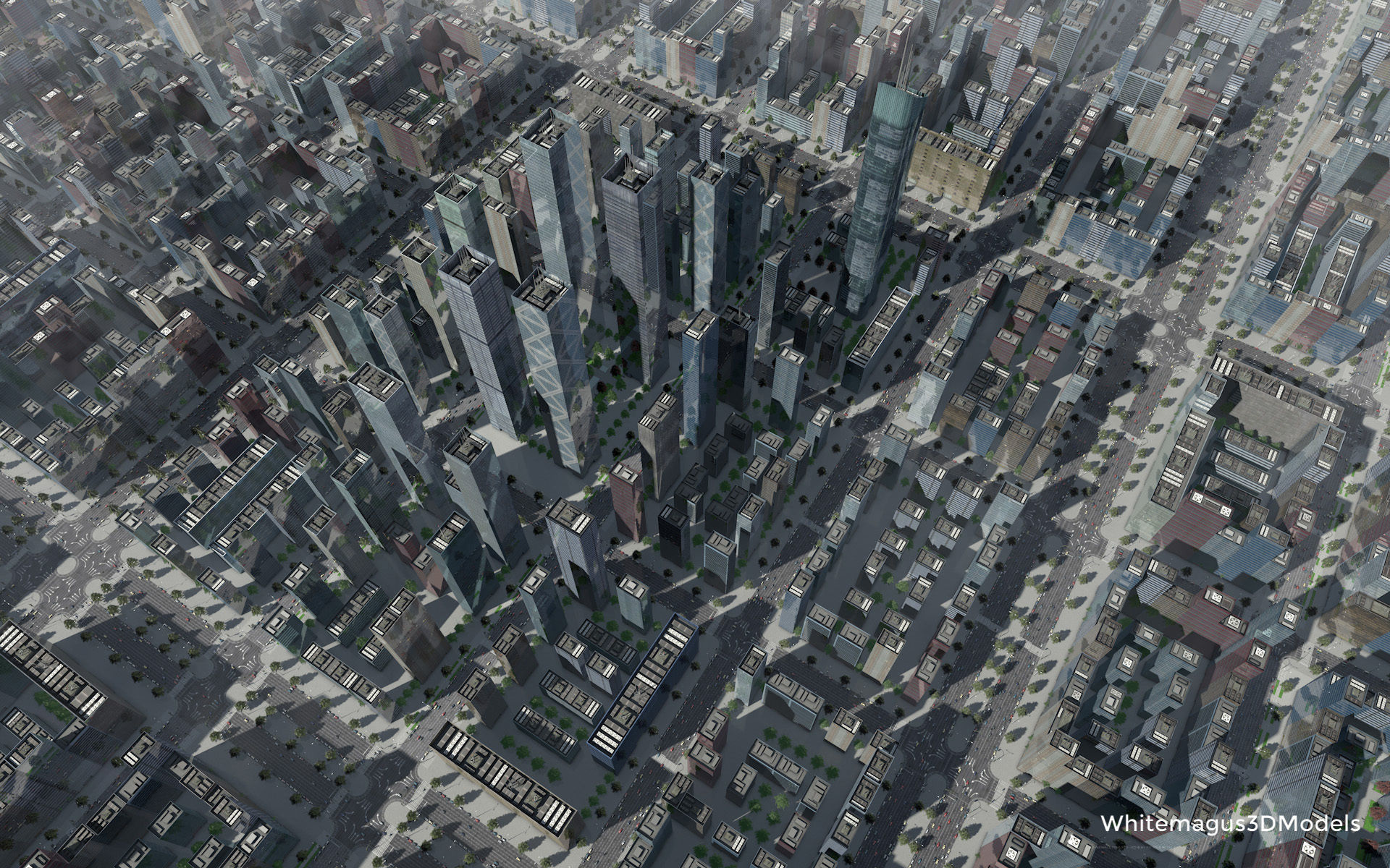 High Rise City V  Low-poly 3D model_1